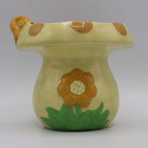 Vintage 1982 Ceramic Mushroom Vase With Small Handle - Picture 5 of 9